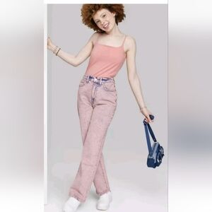 Wild Fable Pink Straight Leg Vintage 90s Stone Wash Jeans .